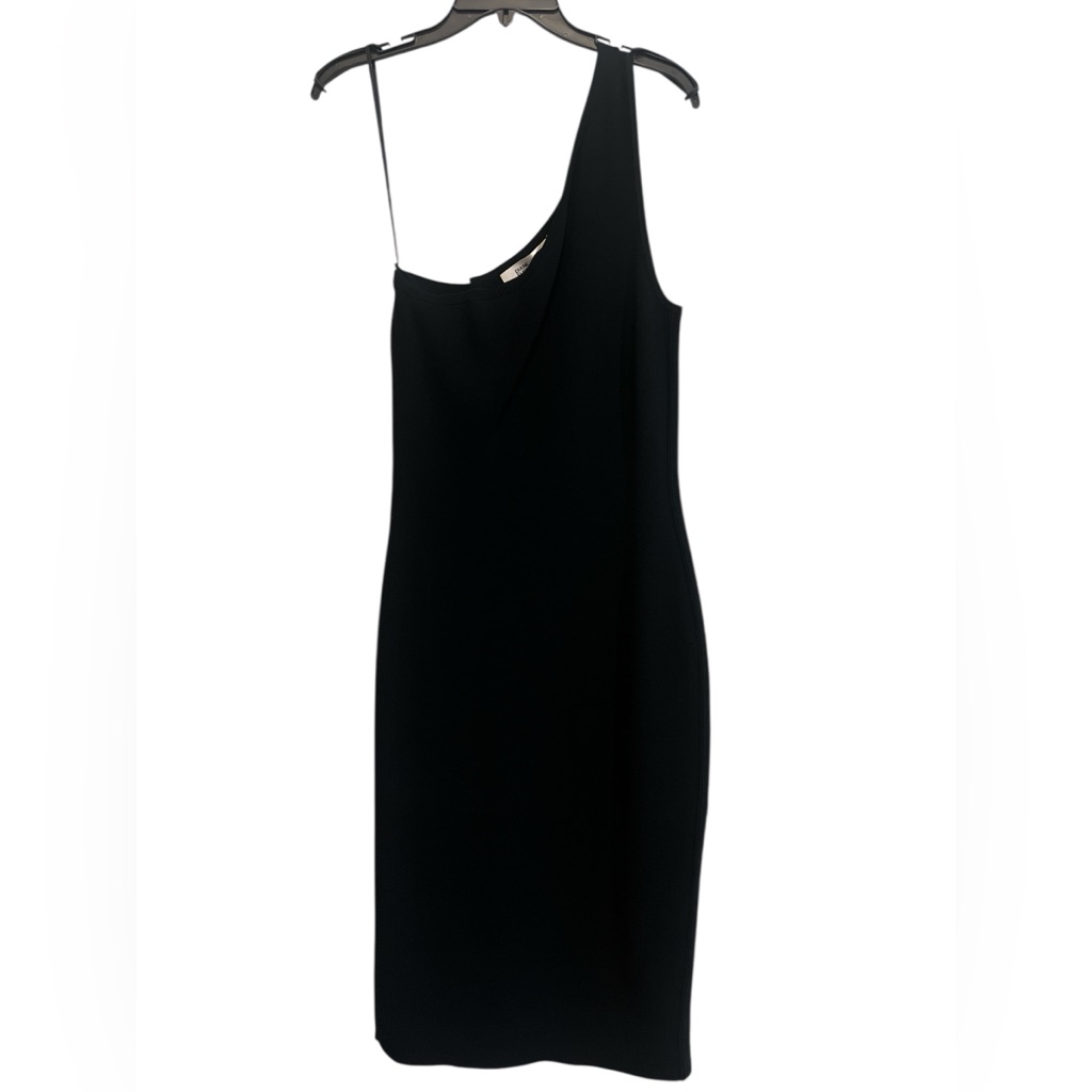 Diane Von Furstenberg Black One-Shoulder Dress Size Medium New